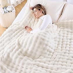 NEWCOSPLAY King Blanket for Couch Ivory Super Soft