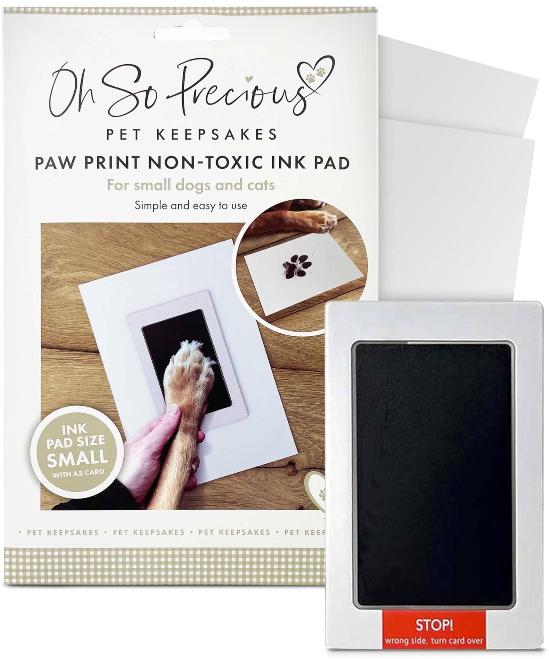 Oh So Precious Dog Paw Print Kit – Safe Ink Pad & Paw Print Kit for Cats – Easy-to-Use Stamp Pad with A5 Card – Mess-Free DIY Pet Keepsake
