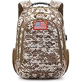 Qimailer Camo Backpack,Small Tactical Backpack for outdoor,Military Teen Boys Backpacks for School with USB Charging Port,40L
