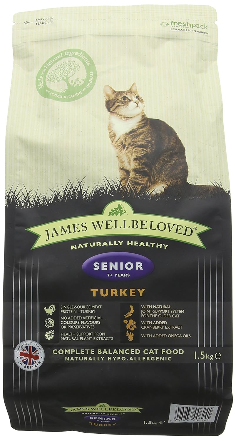 James Wellbeloved Dry Cat Food Turkey and Rice Senior 1.5 Kg Amazon.co.uk Pet Supplies