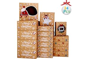 VEYLIN 24 Pack Christmas Cookie Pastry Box Assorted Sizes, 10" 8" Large Holiday Bakery Food Boxes with Window for Gift Gifing Goody Cookie Cupcake Treat