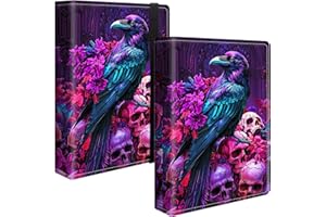 HEAKIERG Wedding Albums 4x6 120 Pockets Photos with Strong Elastic Band, Small Mini Albums Sheet Protector Folder for Photos, Album for Family Anniversary Women Men Vacation Gift, Black Eagle Skull