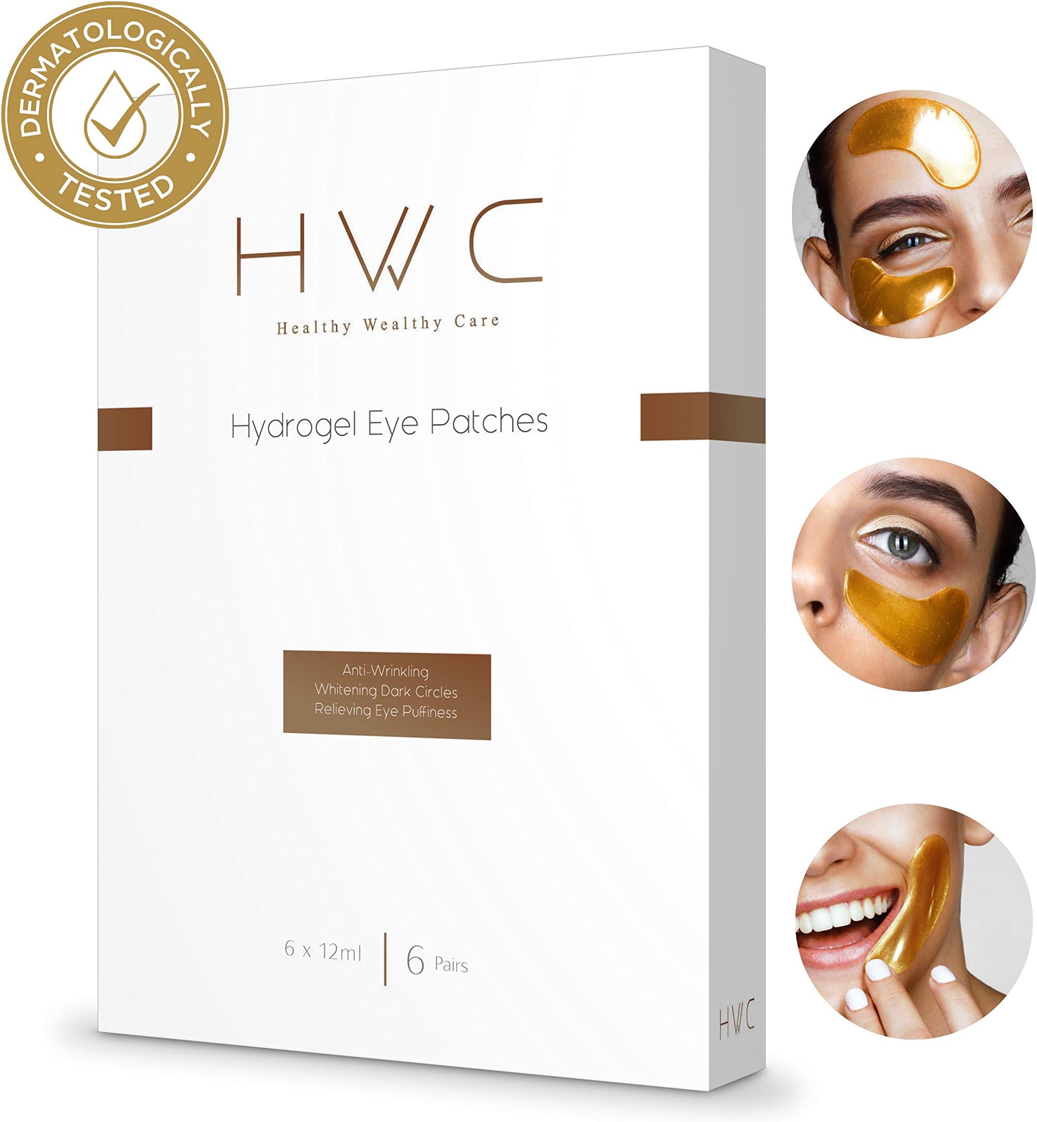 PREMIUM 3 in 1 Under Eye Mask Treatment Course for Whitening Dark Circles, Relieving Eye Puffins and Smoothing Wrinkles | Say Goodbye to Tired Eyes | Dermatologically Tested