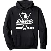 Vintage Detroit Ice Hockey Sticks Sports Team Fan Gift Pullover Hoodie