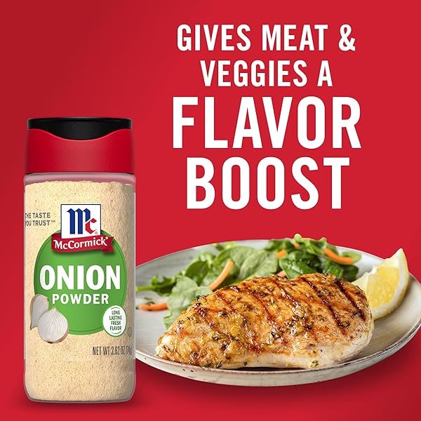 MCCORMICK ONION POWDER, NON GMO, MADE WITH FRESH, WHOLE, ONIONS, FOR BRINGING CONSISTENT ONION FLAVOR TO MEALS & RECIPES, 2.62 OZ