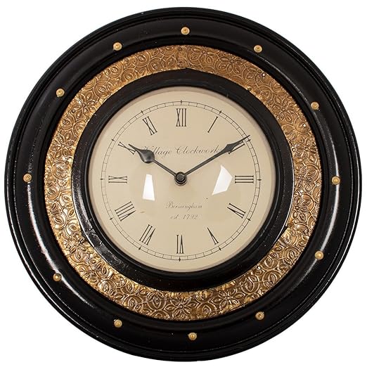 eCraftIndia Vintage Wooden Handcrafted Wall Clock