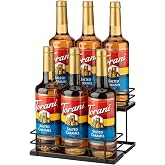 EFYSE Coffee Syrup Organizer Rack, 2 Tier Syrup Holder (6 Bottle Capacity) | for Coffee bar Syrup Storage,Kitchen Condiment Organization &amp; Wine Display