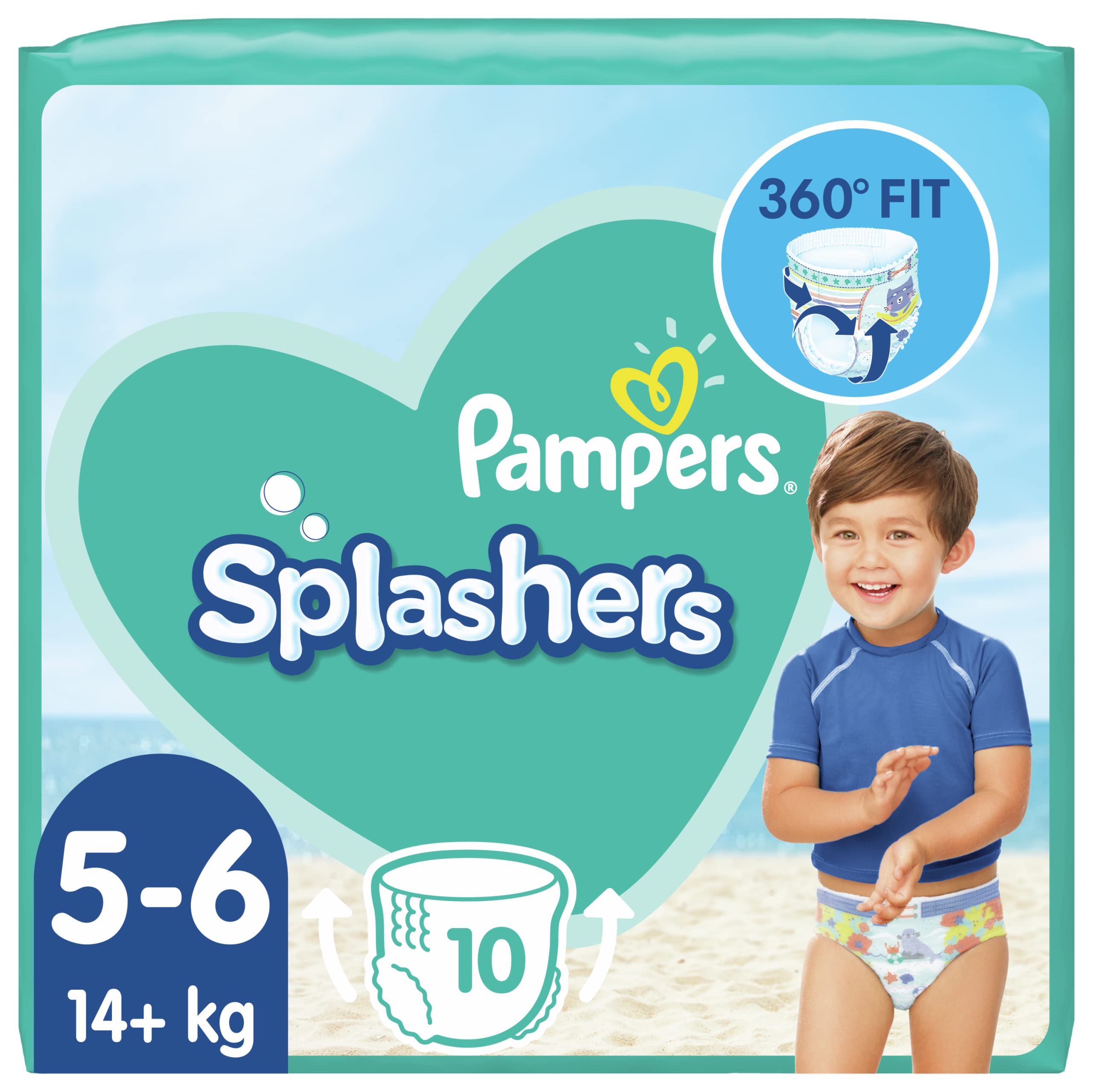 Pampers Splashers Size 5-6 Disposable Swim Pants, 10 x