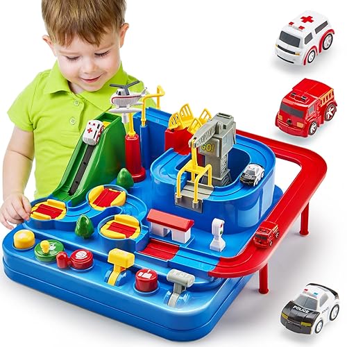 Toys for Year Old Boys Stem Kids Toys 3-5, Large Race Track, Year Old  Boy Gift, Car Playset for Year Boy Birthday Gift, Montessori, Thinking, 