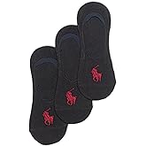 Polo Ralph Lauren Men's Light Weight Liner 3 Pair Pack, Black, Mens Shoe Size 6-12