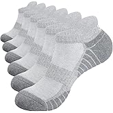 TANSTC Mens Socks,6 Pairs Anti-Blister Cushioned Breathable Cotton Athletic Ankle Running Sports Women Sock