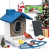 Smart Bird Feeder with Camera,Bird House Camera with Solar Panel,FHD Birds Cam for Bird Watching, AI Identification,Auto Capture & Real-time Notifications,Ideal Gift for Birds Lovers,Parents,Friends