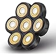 Roziapro Upgrade 7D Freedom Head Shaver Replacement Blades Electric Shaver Replacement Head Shavers for Bald Men Replaceable Head Waterproof Blades for Men 5 in 1 Bald Head Replacement Blades (Gold)