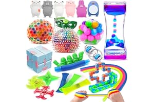 Dciko Fidget Toys Pack, 26 Pcs Stress Relief Sensory Toys for Boys Girls Kids Adults ADHD ADD Anxiety Autism, Treasure Box Toys for Classroom Rewards Prizes Brithday Party Favors Carnival Prizes
