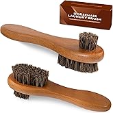 DUGATO Dual-Bristle Horsehair Laundry Stain Brush Set (2pcs) - Gentle & Tough Scrubbing for Clothes, Fabrics, Shoes - Pre-Wash Spot Treatment Tool