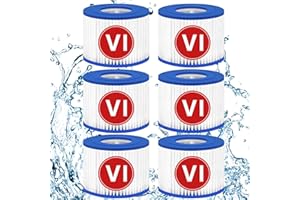 Hidreams 6 Pack Type VI Spa Filters, Hot Tub Filter Pool Filter Cartridge Replacement for Coleman SaluSpa, Bestway, Lay-Z-Spa
