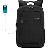 KOPACK Slim Business Laptop Backpack USB Anti Thief/Tear Water Resistant Travel Computer Backpack 15.6 / 17Inch 4Color Magenta/Black/Grey
