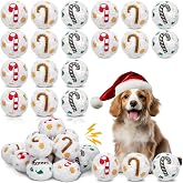60 Pcs Christmas Squeaky Snowball Dog Toys Small Dog Chew Candy Canes Toys | Christmas Squeaky Dog Toys, Interactive Squeaker Toys, Chew Toy for Small Dog Puppy, Plush Snowball Design, Indoor Outdoor