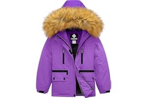 GEMYSE Girl's Winter Waterproof Ski Snow Jacket Fleece Windproof Jacket with Hood