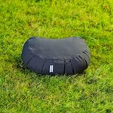 Yogan Crescent Yoga Cushion Natural Buckwheat Ivory Cotton Cover view 3
