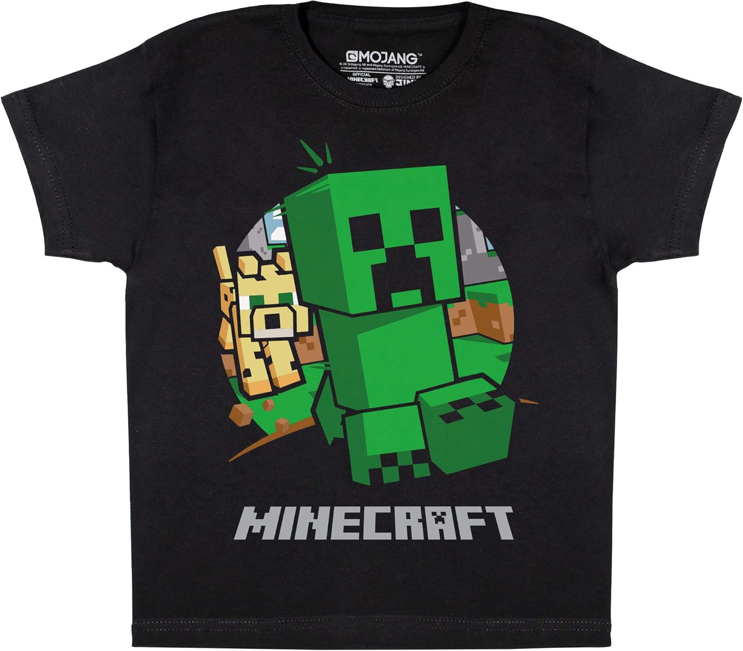 Minecraft Creeper Chase Boys TShirt Official Merchandise PS4 PS5