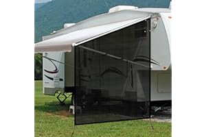 NAIMORUI RV Awning Side Shade, 9'X7' RV Awning Side Shade Screen, Camper Sunshade Complete Kits Motorhome Trailer UV Blocker, Black