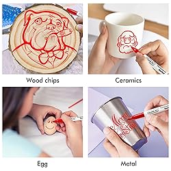 Shuttle Art Permanent Markers, 30 Pack Red