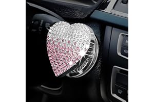 Ongfuwu Bling Car Engine Start Button Cover, Cute Heart Shape Diamond Ignition Button Cover Sticker, Sparkly Rhinestone Push to Start Button Decoration Decal for Women Girls (Gradient Pink)