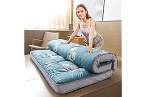 MAXYOYO Floral Printed Futon Mattress, Japanese Floor Mattress Quilted Bed Mattress Topper, Extra Thick Folding Sleeping Pad 
