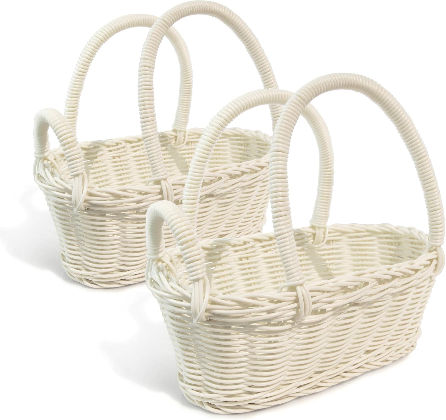Colorbasket Wine Bottle Basket - White, Set of 2