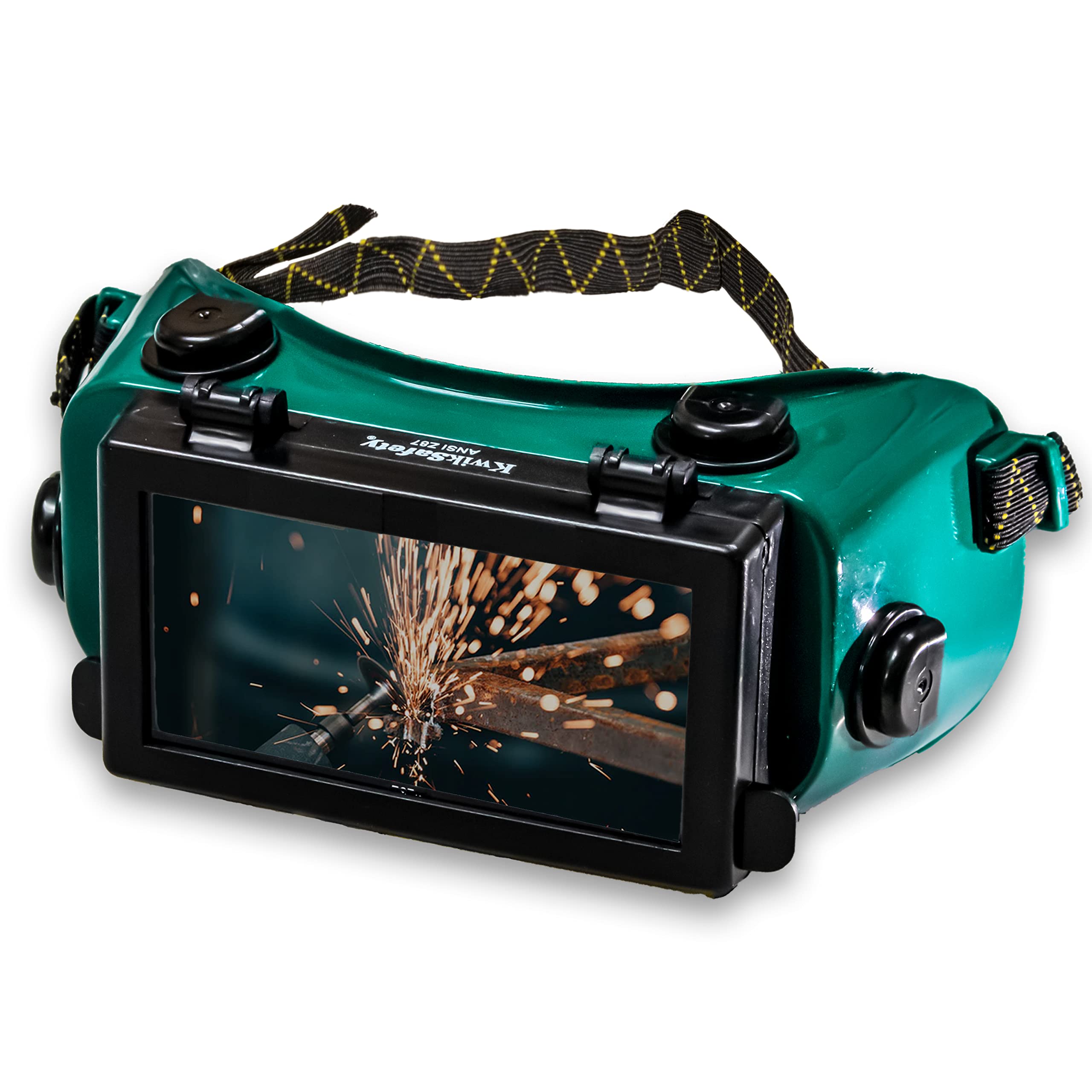 Photo 1 of KwikSafety - Charlotte, NC - HAMMERHEAD Welding Goggles Flip-Up [ANTI-FOG, Snug FIT] Shade 5 Industrial ANSI Ventilation Safety Plasma Jet Welding Torch Brazing Flame Cutting Gas Oxy-Acetylene/Green