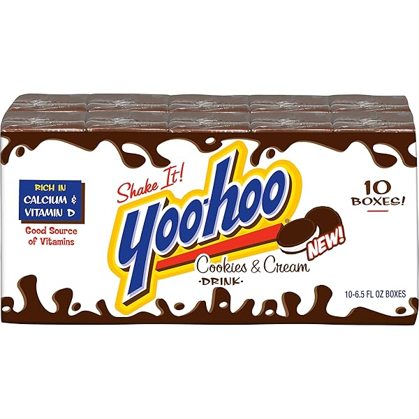 YOO-HOO COOKIES AND CREAM DRINK, 6.5 FL OZ BOXES, 40 PACK (4 PACKS OF 10)