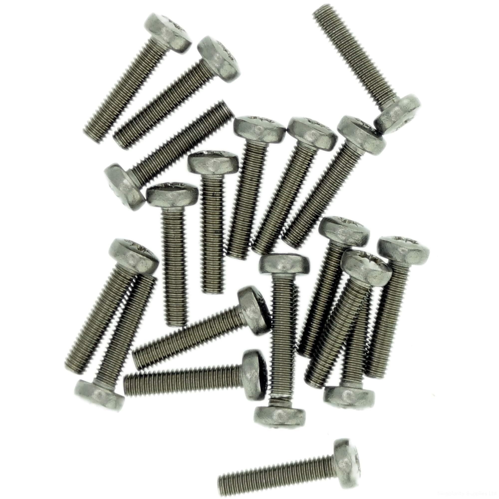 M2 (2mm x 10mm) Pozi Pan Machine Screw (Bolt) - Stainless Steel (A2) (Pack of 20)