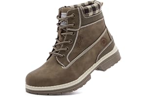 ANJOUFEMME Work Hiking Boots for Women Waterproof - Womens Outdoor Ankle Boots Lightweight Snow Winter Boots for Trekking Walking