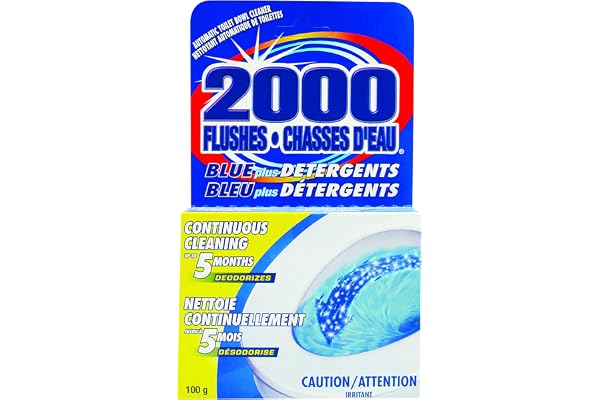 2000 Flushes Automatic Toilet Bowl Cleaner | Blue plus Detergents 100g | Makes scrubbing easier by helping break down toilet