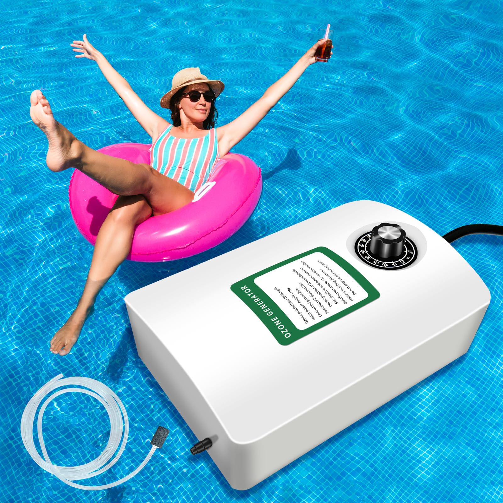Photo 1 of Winish 2000mg/H Ozone Generator with Timer,Ozone Bubbler, Portable Ozone Generator Keep Cold Plunge Tub Water Clean, Ozone Generator for Cold Plunge, Ice Bath, Hot Tub, Spa, Cold Plunge Accessories