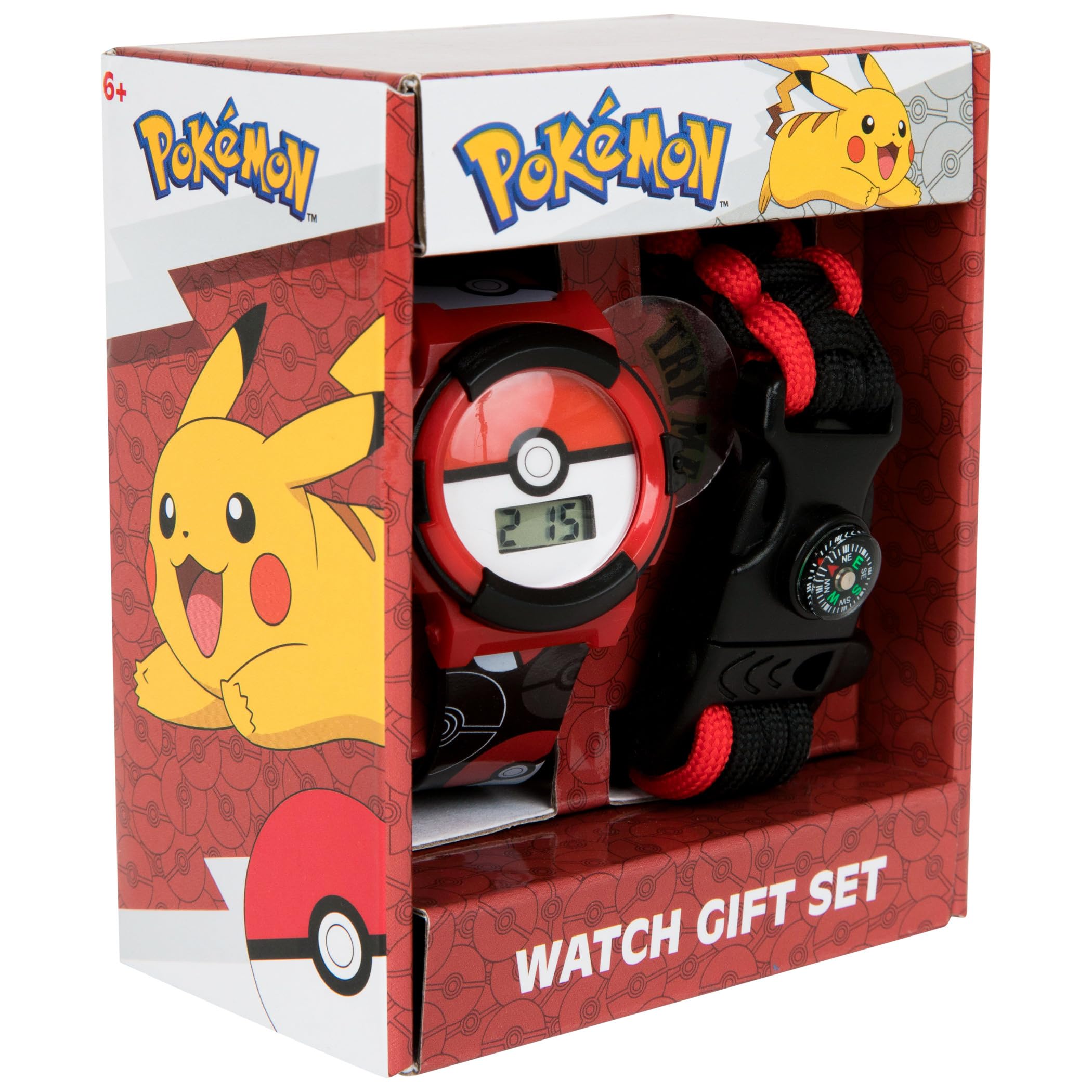 Accutime Pokemon Pokeball LCD Watch with Corded Survival Band