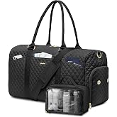 Large Travel Duffle Bag for Womens: 40L Weekender Bag with Shoe Compartment | Spacious Enough for 3-5 Day, Overnight Trips Separate Shoe Compartment, Wet Pockets, Double Zippers Glide Smoothly