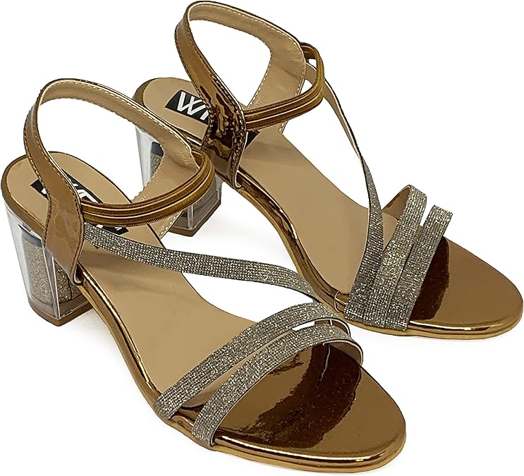 Buy WFS Women Fancy Party Wedding 3 Inch Transparent Block