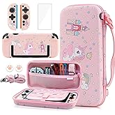 GLDRAM Pink Carrying Case for Nintendo Switch 2, Cute Girly Accessories Kit with Portable Travel Storage Bag, Hard Shell Protective Cover Skin, Screen Protector, Shoulder Strap & 2 Thumb Grips