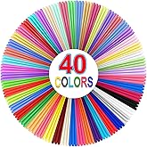 YhuiCxir 40 Colors 3D Pen Filament Refills 1.75mm PLA Wires Each Color 10 Feet Total 400 Feet with 2 Finger Caps Compatible w