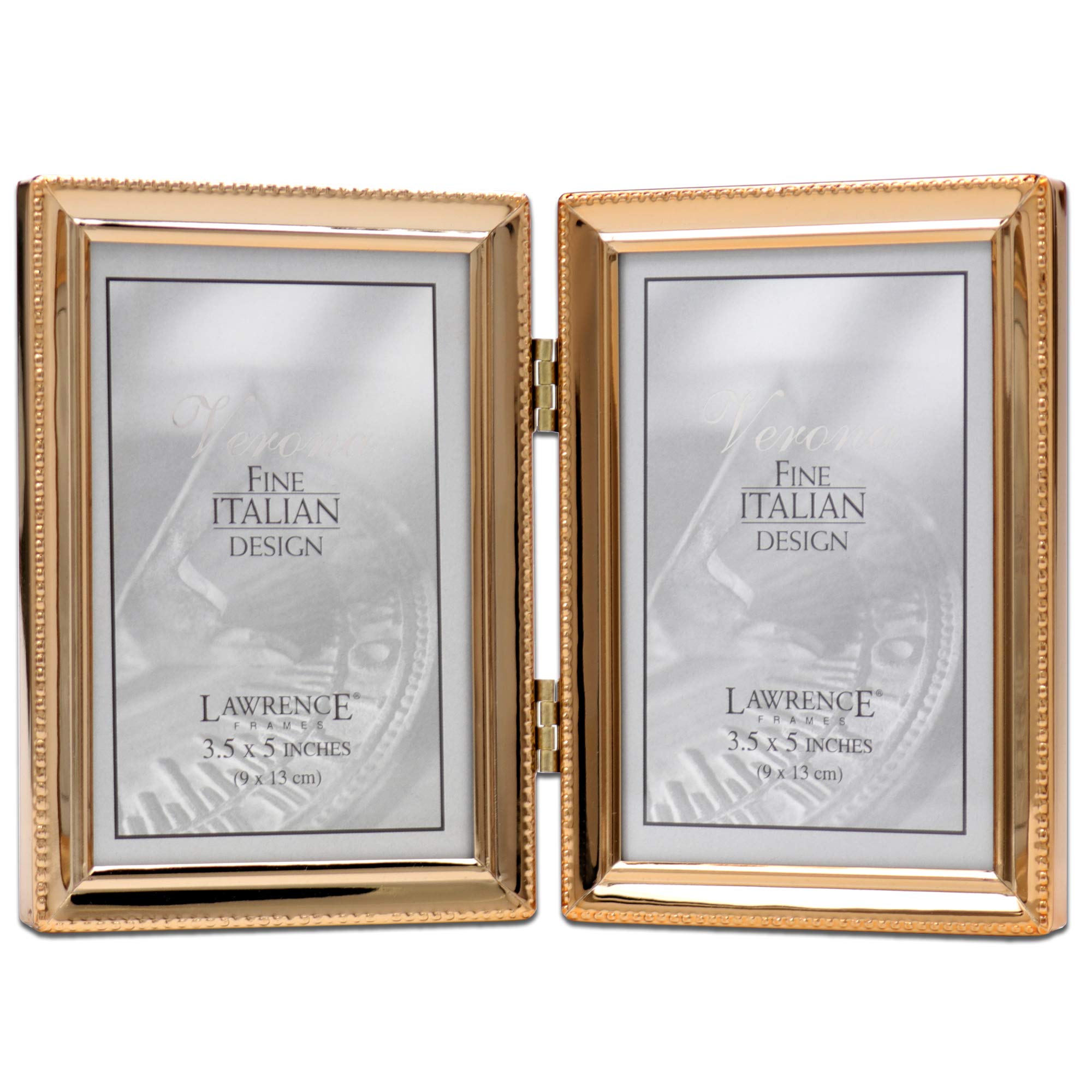 Lawrence Picture Frame, Metal, Gold, 3.5x5 Double