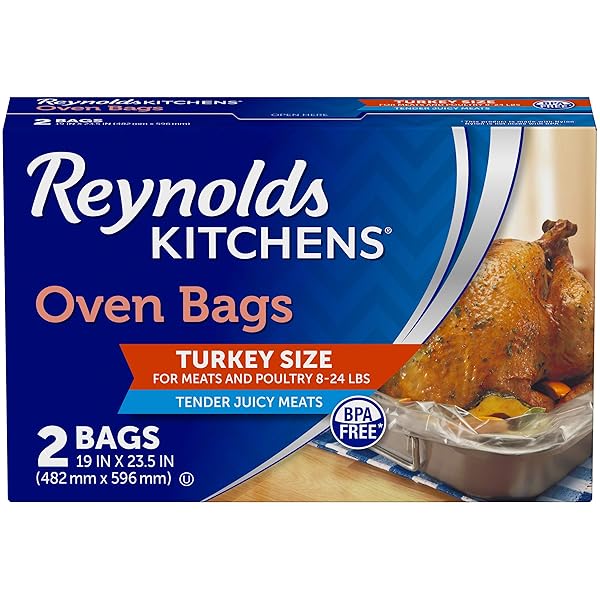 REYNOLDS KITCHENS TURKEY SIZE OVEN BAGS, HOLDS UP TO 24 POUNDS, 2 COUNT