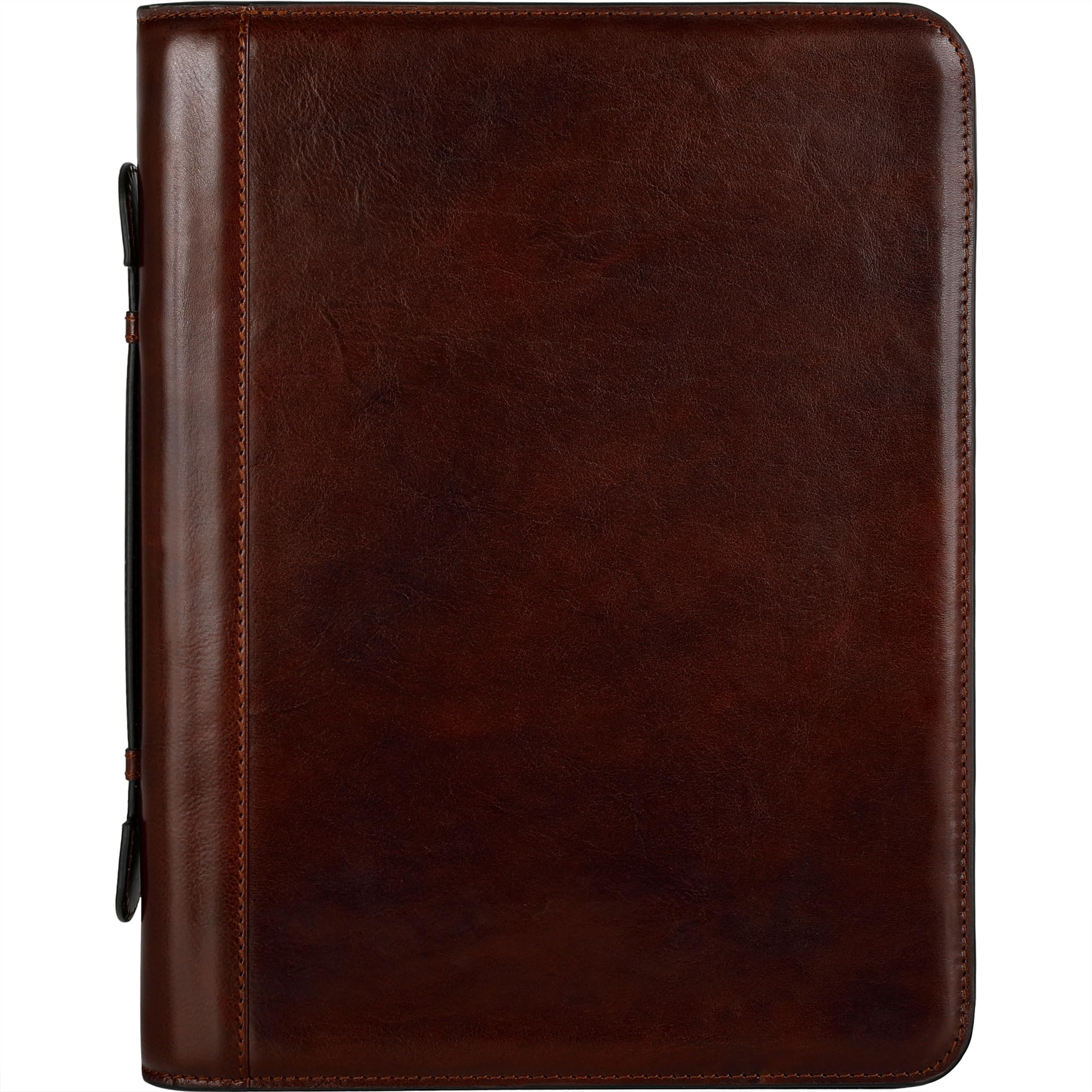 Time Resistance Leather Portfolio – Document Bag with Carry Handle – Tablet Size Case