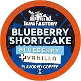 Java Factory Coffee Pods Blueberry Flavored Coffee for Keurig K-Cup Brewers, Blueberry Shortcake, 40 Count