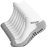 GOGOGOAL Non-slip Grip Soccer Sports Ankle Men Women Yoga Fitness Slipper Socks Hiking Whitegray M 4P