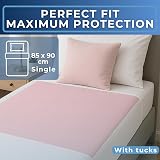EASY CARE SOLUTIONS 2 Pack Washable Bed Pads 85x90 cm with Tucks Pink view 2