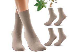 PAW LEGEND 2 Pack Castor Oil Pack Wraps for Feet Organic Cotton Reusable Castor Oil Foot Ankles Wrap for Women Mid-Crew Socks Khaki(Oil Not Include)