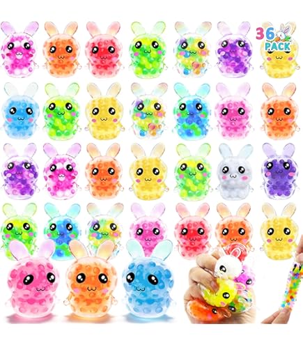 Aiyouwei Lot de 20 Série Water Beads Mochi Squishy,Jouet à Presser, Soulagement du Stress, Squeeze Fidget Jouets,Easter Basket Stuffers, récompenses en Classe,Goody Bag Filler,Cadeaux d'anniversaire