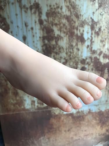 ZHY Silicone Lifesize Female Foot Mannequin | Small Long Legs For Jewelry & Shoe Display, Red Nails - View #13